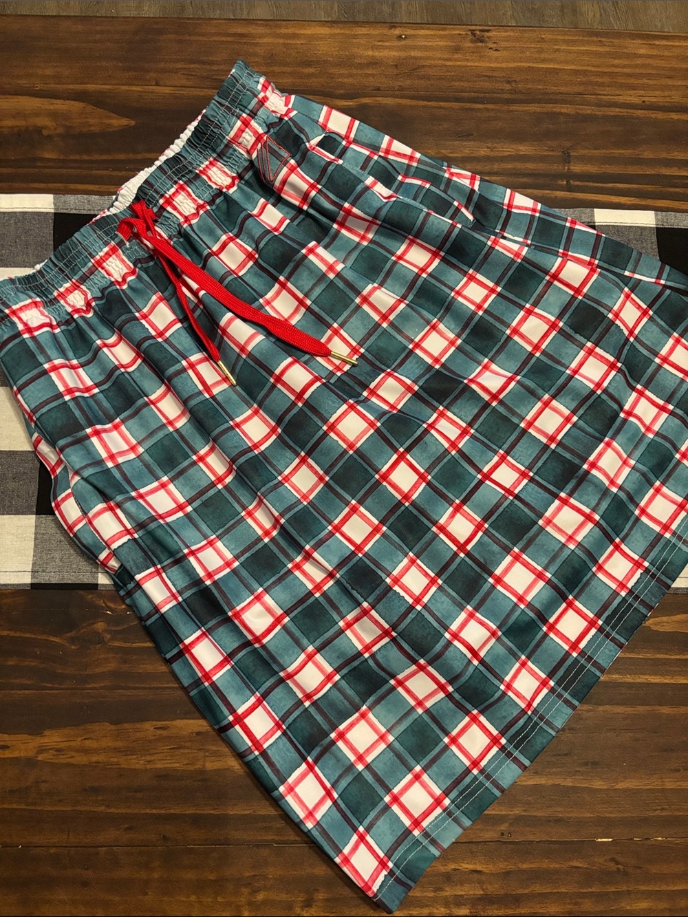 Mod Lifewear modest fitness skirt skort small petite green red plaid